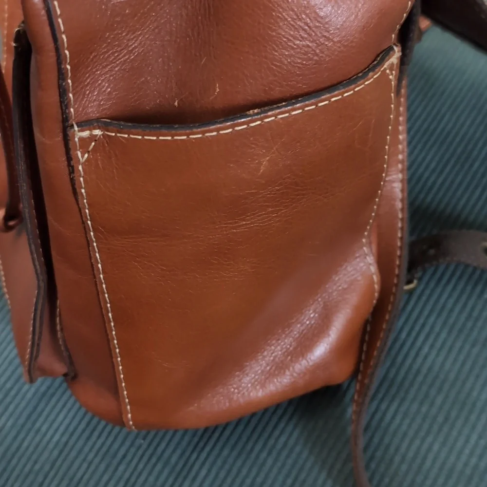 EUC Patricia Nash Heritage Aberdeen Leather Backpack Purse Brown - Picture 11 of 14